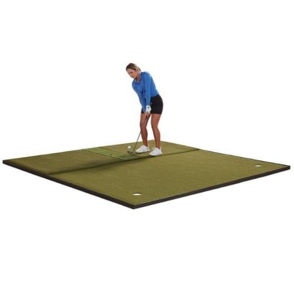 Fiberbuilt Combo Golf Mat & Putting Green - Center Hitting
