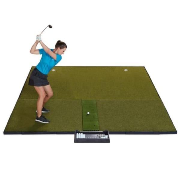 Fiberbuilt Combo Golf Mat & Putting Green - Center Hitting