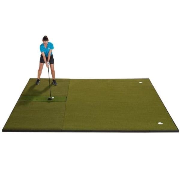 Fiberbuilt Combo Golf Mat & Putting Green - Center Hitting