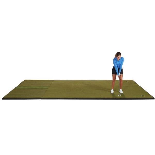 Fiberbuilt Combo Golf Mat & Putting Green - Center Hitting