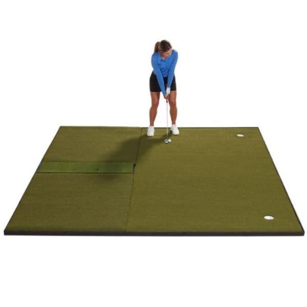 Fiberbuilt Combo Golf Mat & Putting Green - Center Hitting