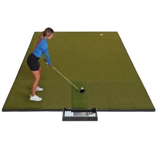 Fiberbuilt Combo Golf Mat & Putting Green - Center Hitting